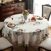 Stylish Jacquard Flower Round Tablecloth For Dining Table Big Small Coffee Table Cover Tassel Events Party Home Decoration