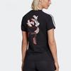 adidas Футболка женская с коротким рукавом и принтом логотипа и мультфильма, дышащая, спортивная, повседневная, черная GQ0908