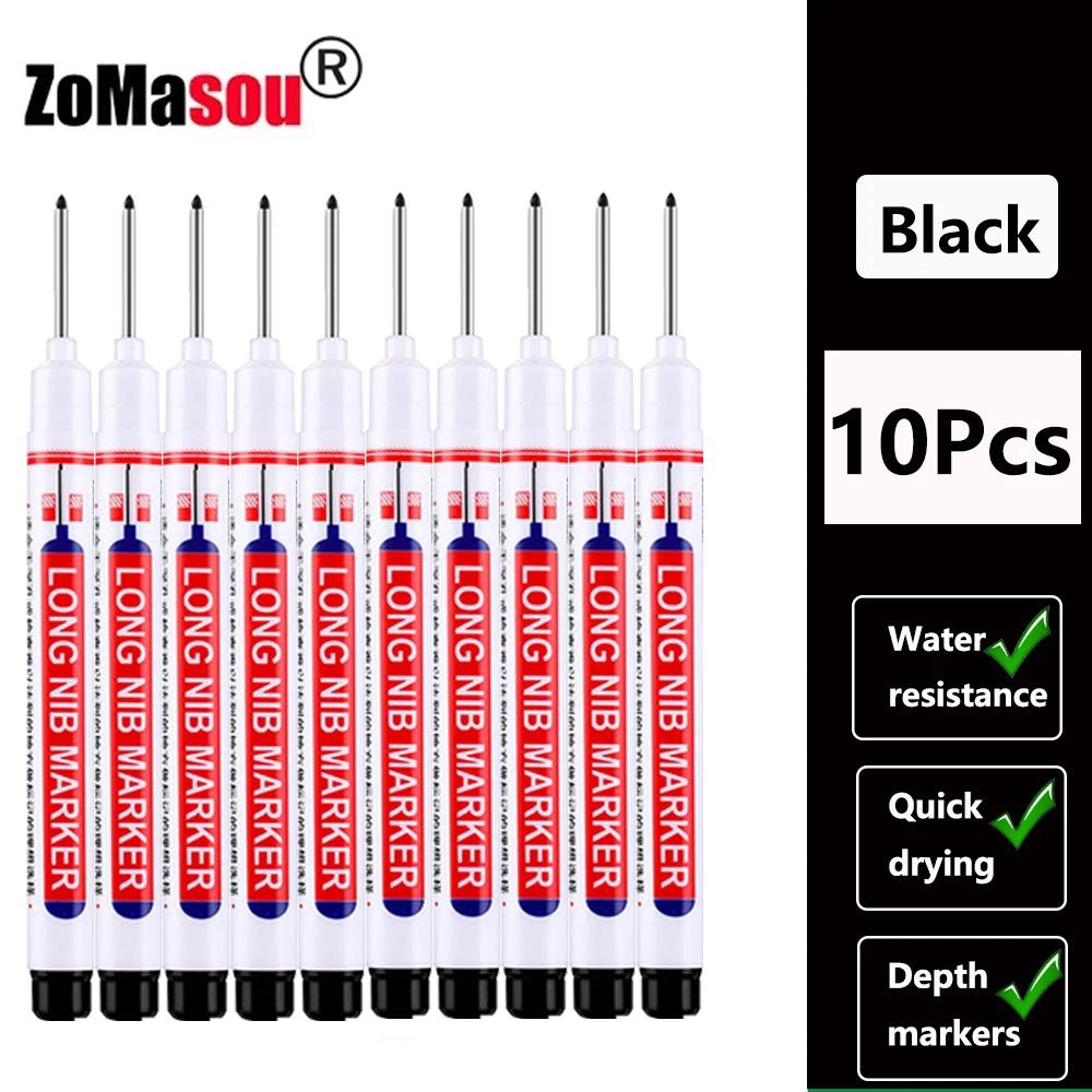20mm 1-100Pcs Waterproof Deep Hole Marker Long Head Markers Pen Woodworking for Metal Carpenter White/Black/Red/Blue/Green Ink