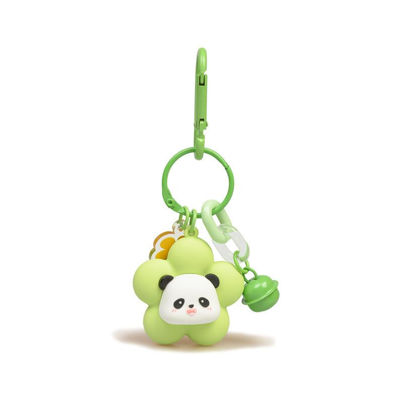 Charming Pvc Flower Panda Keychain With Cute Design Perfect For Keys And Bags