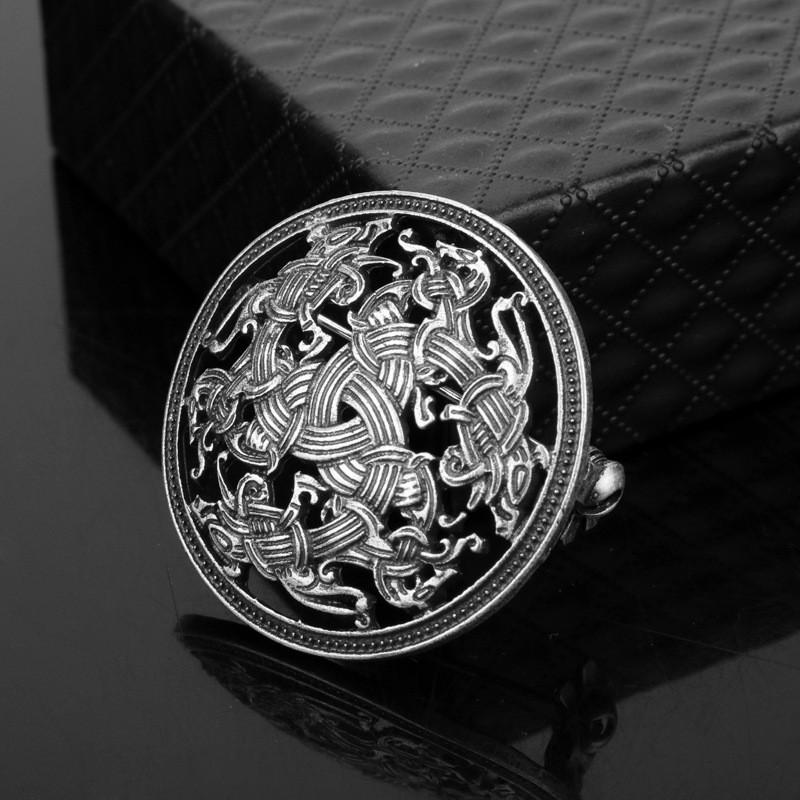 Nordic Viking Shield Pendant With Antique Alloy Design Vintage Brooch For Travel Gifts