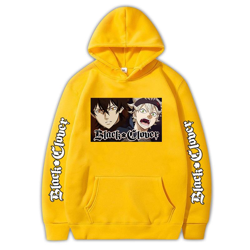 Black Clover Asta Anime Graphic Printed Hoodies Vintage Oversized Hooded Sweatshirt Long Sleeves Cotton Hoodie Men Women Clothes