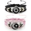 Braided Bracelet – A Pair Luminous Sun and Moon Couple Bracelet, Matching Bracelets for Couples, Long Distance Relationships,Man and Women