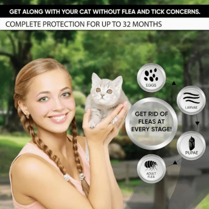 1PC Waterproof Adjustable Cat Collar Decorative Pet Calming Collar Suitable for Kittens Dog Cat Owners