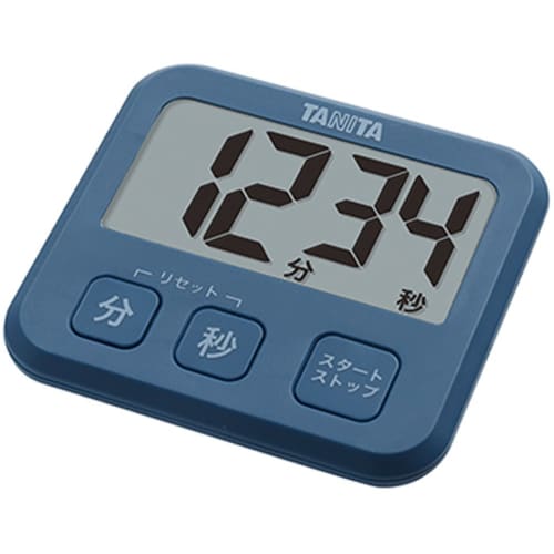 Tanita Kitchen Study Timer with Magnet, Large Screen, Slim, Blue, TD-408 BL