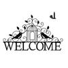 Metal Wall Sign Bird Welcome Wall Silhouettes Hanging Decors for Livingrooms Home Bedroom Office Hotel Party Garden