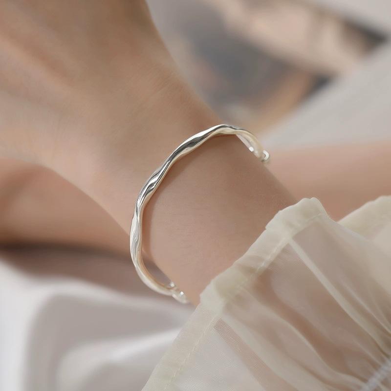 S999 Серебряный браслет для ног, женский браслет Mobius с уникальным дизайном, простой браслет с кольцом, молодежный регулируемый браслет, модный