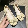Bow Low-heeled Single Shoes Women's 2025 New Shallow Spring and Autumn Soft-soled Shoes Women's Shoes New