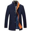 Autumn Winter High Quality Men's Wool Blends Coats Business Casual Woolen Trench Outerwear Men