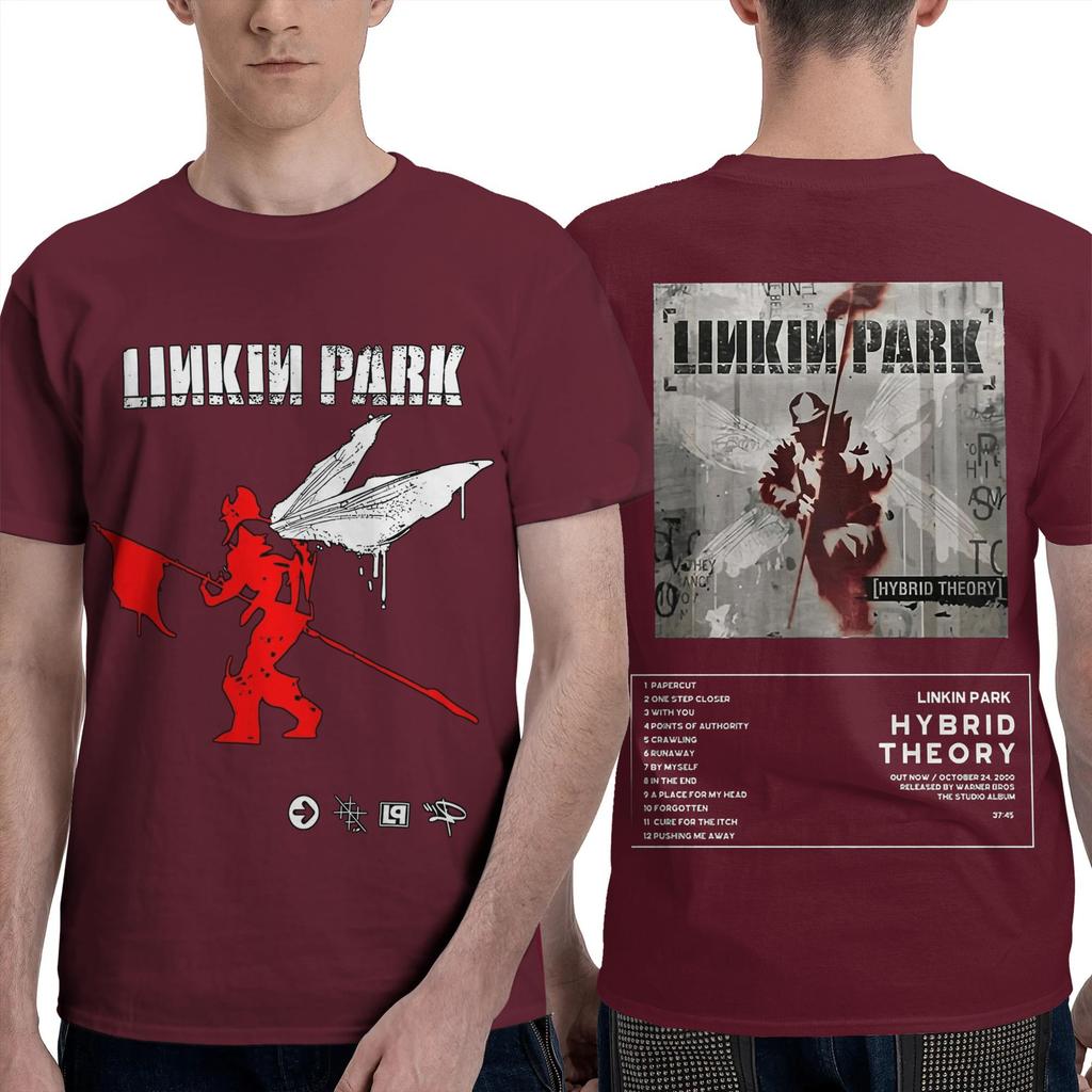 L-Linkin P-Park Men T Shirt Band Crazy Tee Shirt Short Sleeve Crewneck T-Shirt 100% Cotton Plus Size Clothes