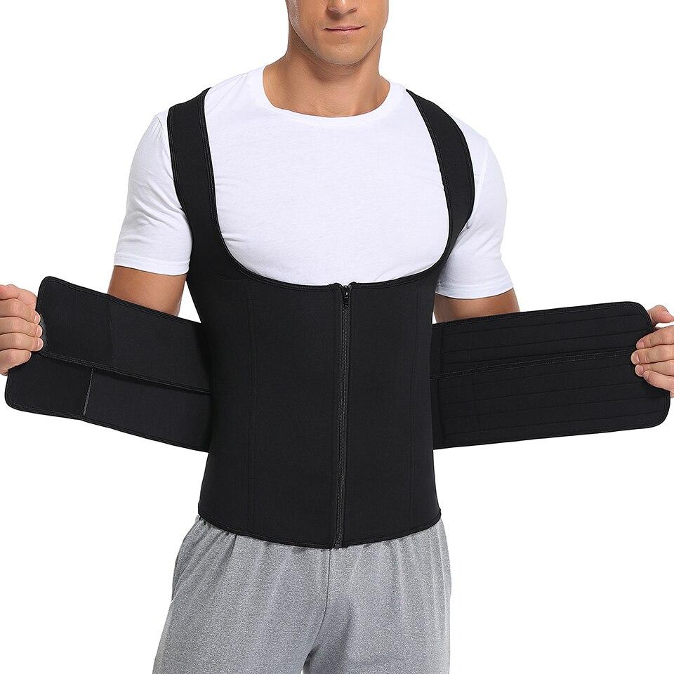 Men Waist Trainer Sweat Vest Corset Sauna Suit Slimming Body Shaper Workout Tank Tops Tummy Control Shapewear Compression Shirt