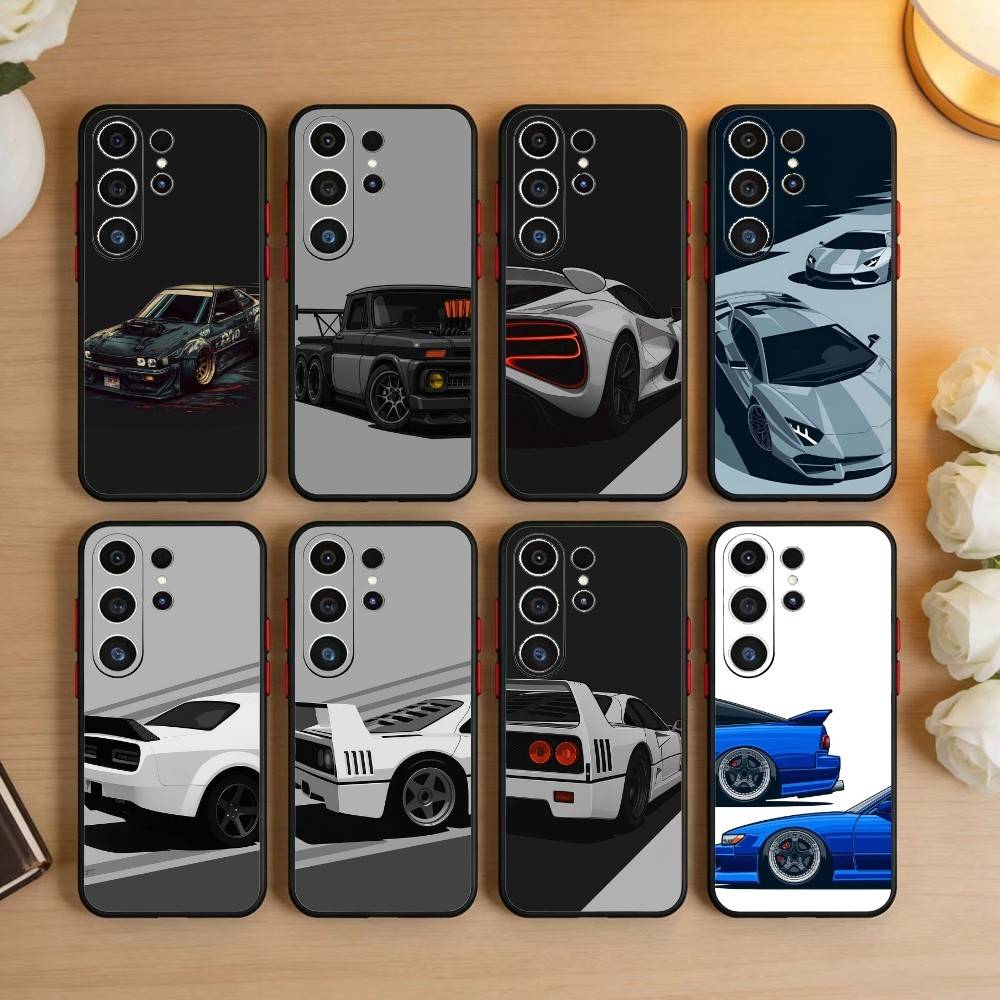 Автомобильный Крутой спортивный чехол для телефона для Samsung S26, S25, S24, S23, S22, S21, S20, Plus, Fe, Lite, Другие Черный чехол