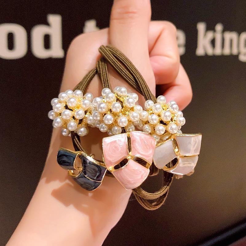 Корейские жемчужные аксессуары для волос: Простые резинки для волос и ароматные резинки для женщин