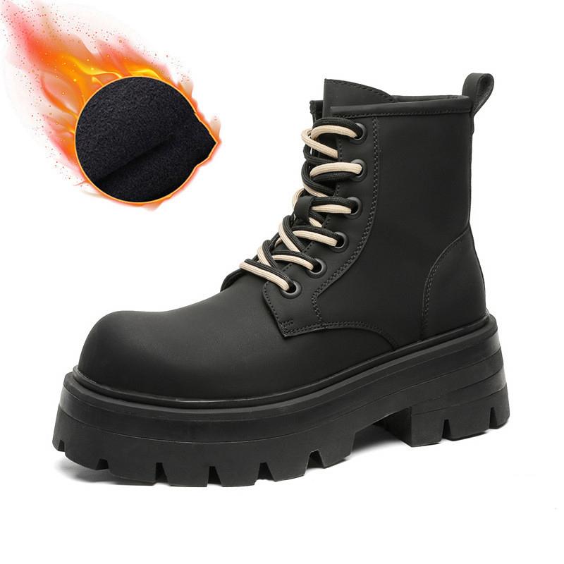 Men Fashion Stage Nightclub Platform Boots Designer Original Leather Shoes Cowboy Autumn Winter Boot High Motorcycle Botas Male