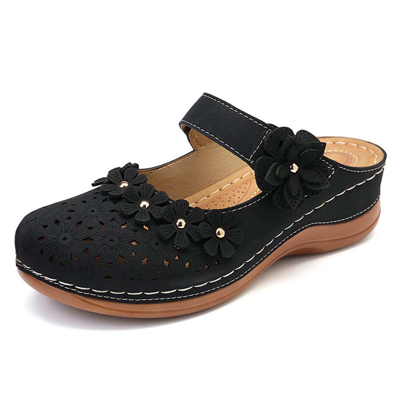 Женские модные сандалии на плоской подошве с цветочным принтом, удобные женские туфли с мягкой подошвой, легкая обувь для отдыха с вырезами