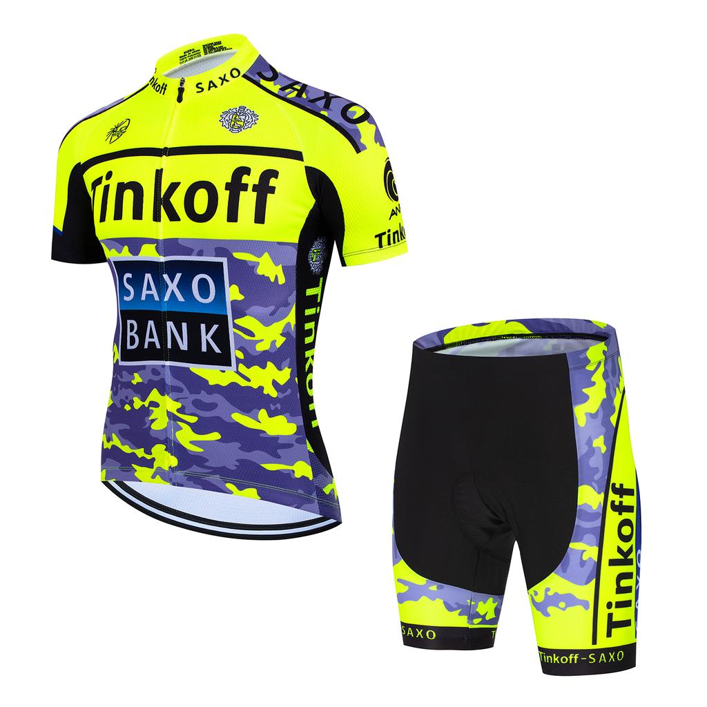 2026Tinkoff saxo bank Велосипедный костюм Дышащая велофутболка Летняя велоодежда Одежда для катания на горном велосипеде Триатлон