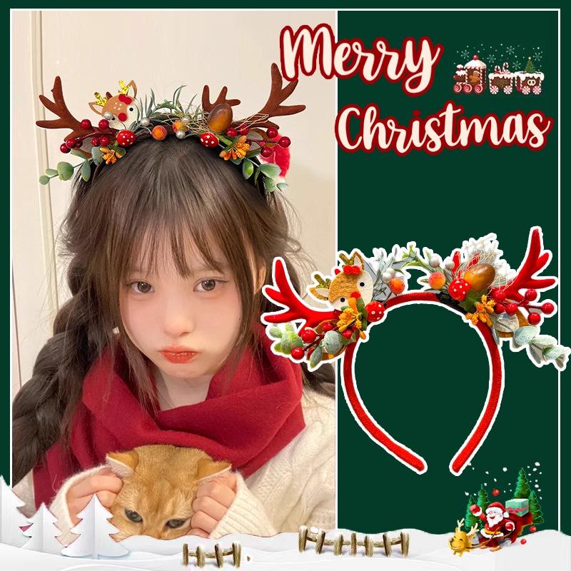 Children's Christmas Antler Headband Hair Clip - Festive Holiday Accessory