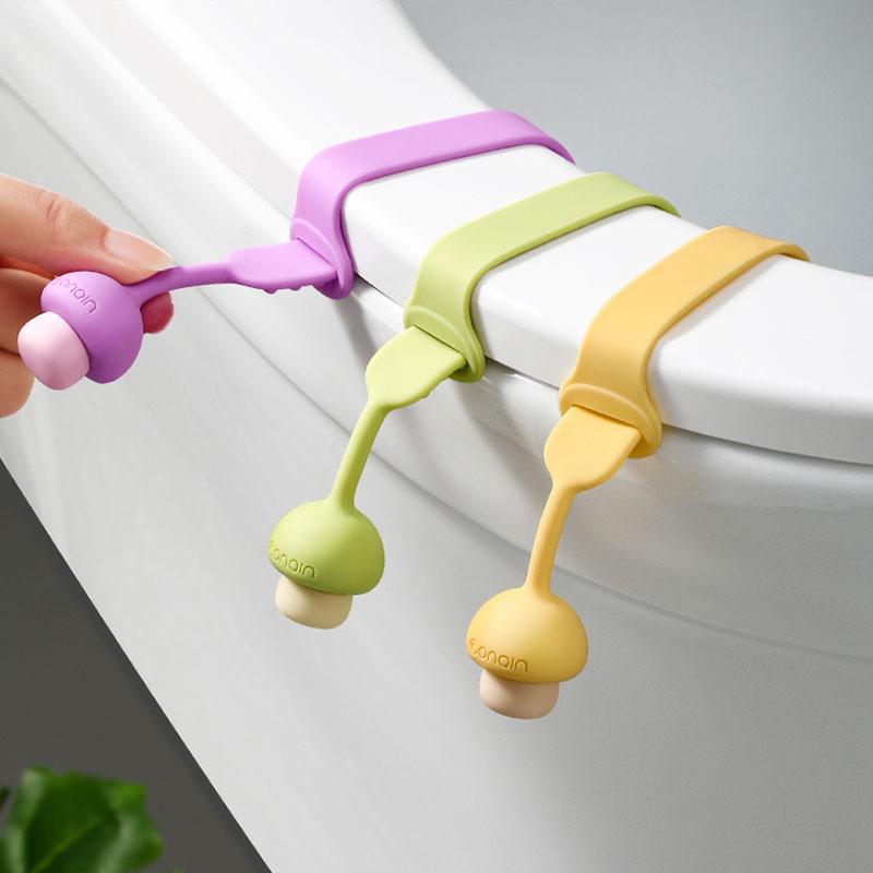 Toilet Opener Silica Gel Lid Lifter Portable Lavatory Lid Handle Bathroom Closestool Seat Anti-dirty Uncover Artifact