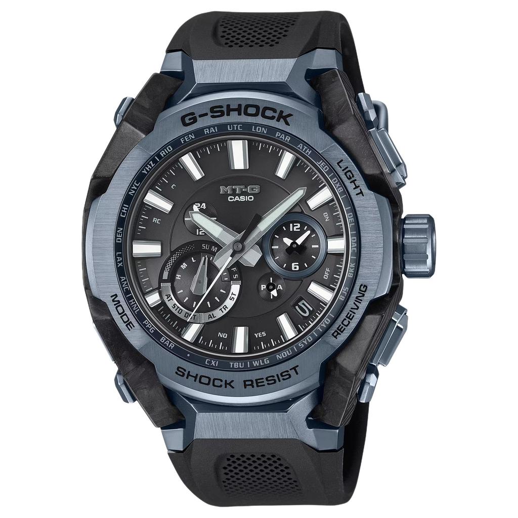 Casio MT G Водонепроницаемые Солнечные Кварцевые Часы Мужские Часы Черный Циферблат Ремешок из Смолы MTG-B4000B-1A2JF