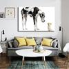 Modern Pet Dogs Posters and Prints Wall Art Canvas Painting The Great Dane and Cute Little Dog Pictures for Room Wall Decoration