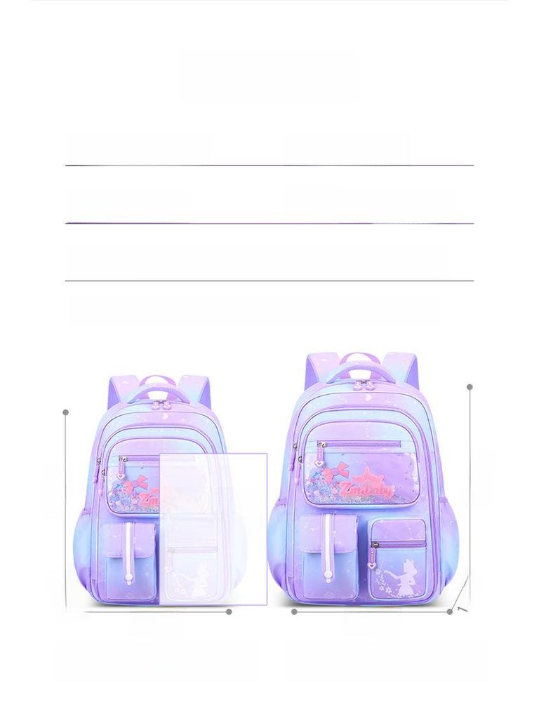 Sesame Gradient Cartoon Backpack for Girls, Grades 1-6