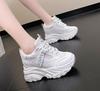 Spring Breathable Mesh Sneakers Hidden Increasing Sport Shoes Woman Wedge Casual Chunky Shoes High Platform Shoes 9CM