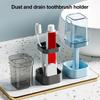 Подставка для зубной щетки с чашкой, пылезащитная, регулируемая высота, 3 слота, электрическая зубная щетка, зубная паста