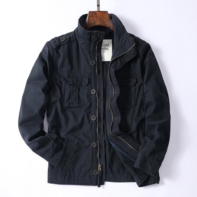 Мужская куртка Мужская джинсовая ретро-куртка-карго для активного отдыха с несколькими карманами Топы для полевых работ Повседневная мода Походные пальто Униформа