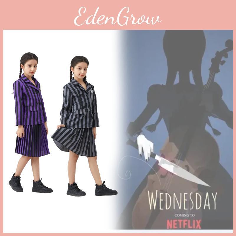 Wednesday Adams Black Dress Cosplay Attire With Comfortable Polyester For Costume Parties
