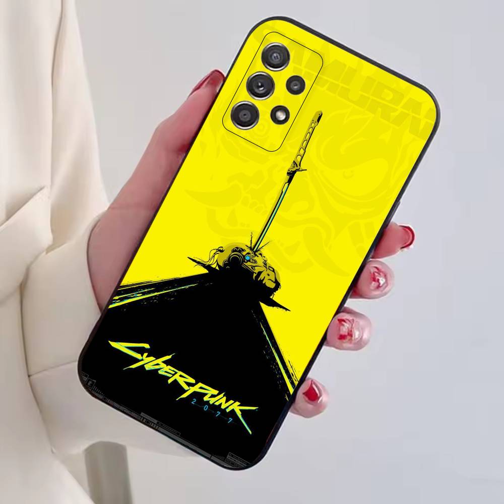 Чехол для телефона Game C-Cyberpunk Черный Силикон Мягкий Для Samsung S25,S24,S21,S22,S23,S30,Ultra,S20,Plus,Fe,Lite