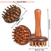 Abdominal Leg Body Meridian Massager Wooden Comb for Relaxation Sandalwood Gua Sha Massage Tool Brush Head for Neck Shoulder