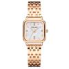 Elegant Ladies' Rose Gold Square Face Quartz Watch with Diamond Accents