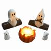 LED Campfire Scene Ghost Campfire Nightlight Spooky Fire Marshmallow Small Electric Faux Halloween Party Decor Cute Ghost