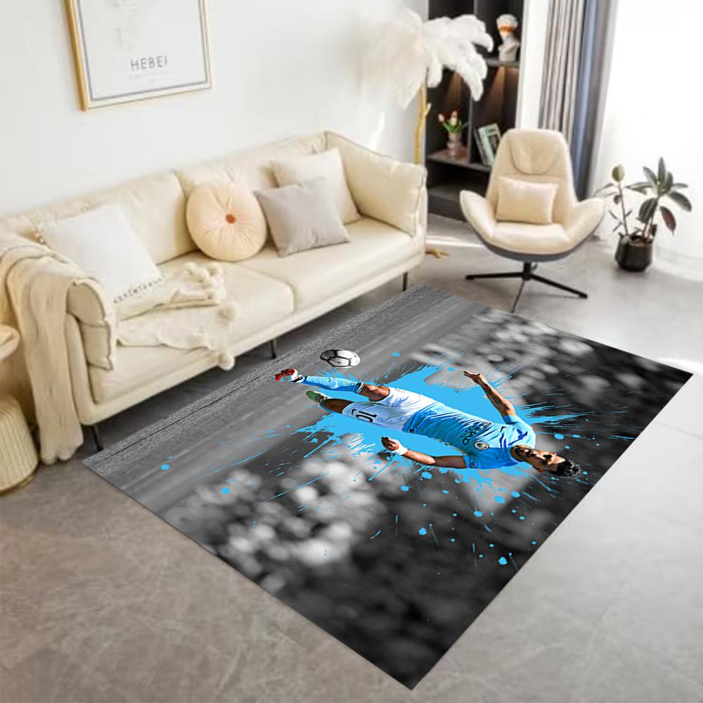 Dynamic Soccer Action Floor Rug Office Rug Suitable for Game Room Bedrooms Entryway Dormitory Antislip Carpet Office home decor Wedding Party Gift
