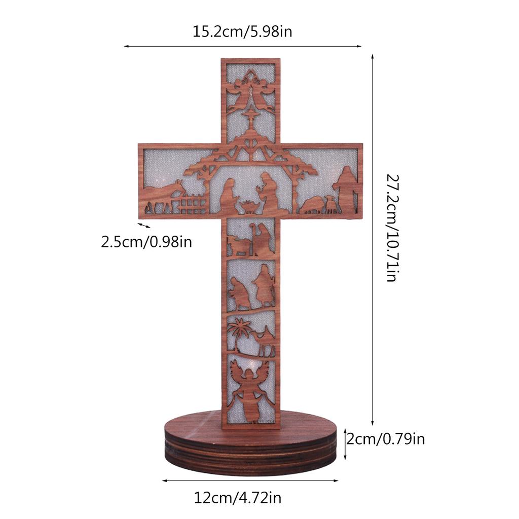 Деревянный крест Святой крест настольный крест с основанием стоя Иисус Христос католический крест для домашнего декора Рождество