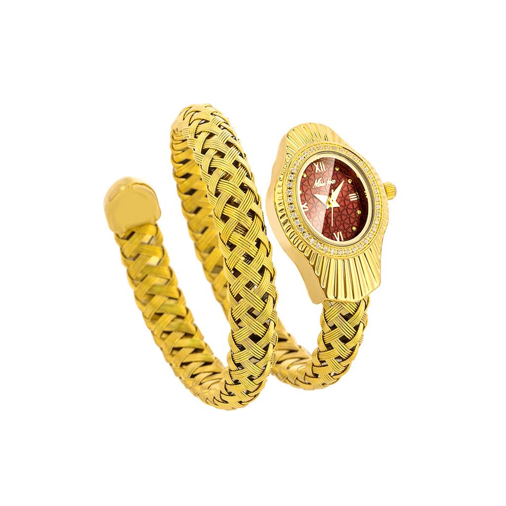 MISSFOX Luxury Women Diamond Quartz Watches Fashion Ladies Stainless Steel Snake Shaped Wristwatch Women's Clock Relógio Feminino