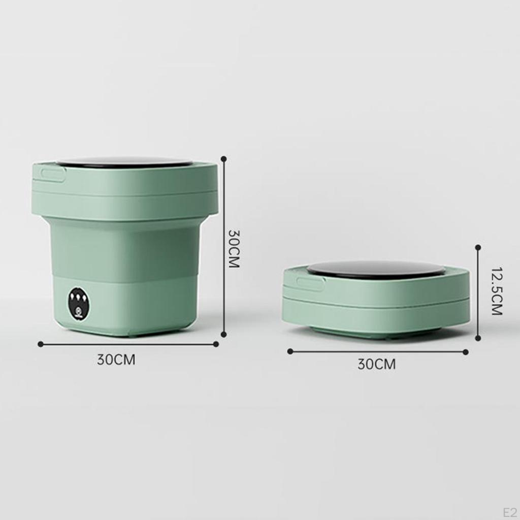 Foldable Mini Washing Machine 6.5L 3 Models Powerful for Travel Dorm Laundry Green