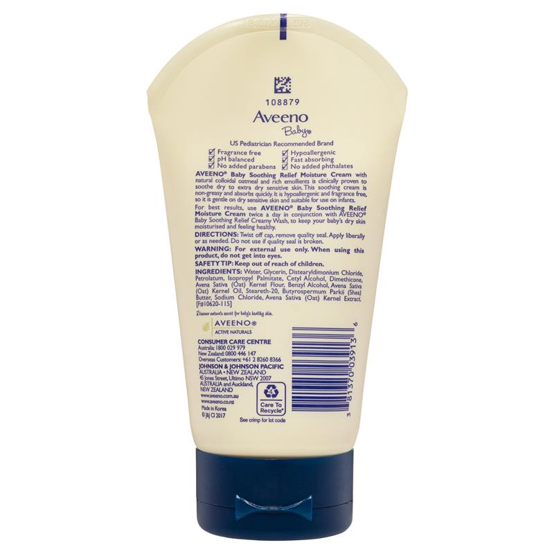 Aveeno Baby Успокаивающий крем для облегчения зуда без отдушек 140 г