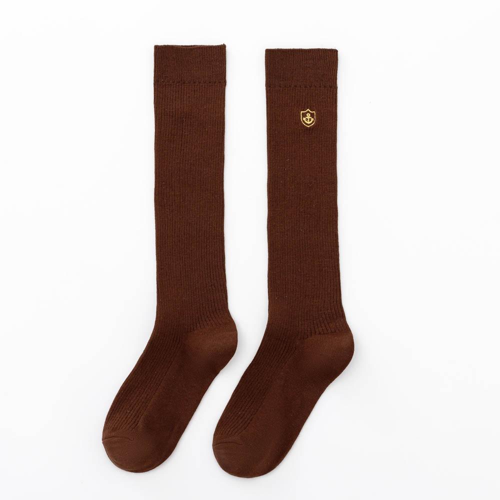 Длинные гольфы до колена, Высокие носки, Хлопковые однотонные носки до икры, Вышитые носки до середины икры, Ретро студенческие носки, Длинные носки