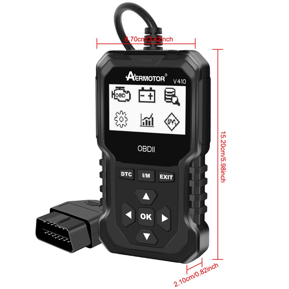 Fault Code Clear Car Diagnostic Tools EOBD OBD 2 Scanner Auto Accessories Universal V410 16 Pin OBD2 Code Reader Engine Battery O2 Sensor EVAP Tester