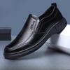 Новые повседневные кожаные туфли для бизнеса, удобные и универсальные рабочие туфли для одной ноги, черные кожаные туфли для папы среднего возраста