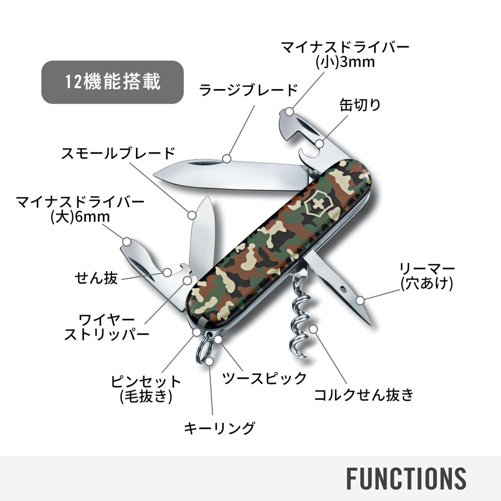 VICTORINOX Spartan Камуфляж Нож Швейцарской Армии Нож Товары для Выживания Открывалка для Консервов с Отверткой с Плоской Головкой Штопор с 12