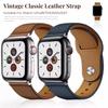 Кожаный ремешок для Apple Watch Band Ultra 49 44 40 45 41 42 38 мм  Деловой браслет Iwatch Series 3 5 6 Se 7 8