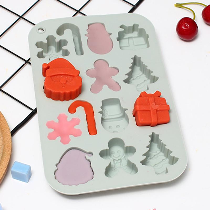1 шт. Рождественская елка Снежинка Шоколад Силиконовая форма Санта конфеты печенье выпечка набор для самостоятельного праздничного украшения торта