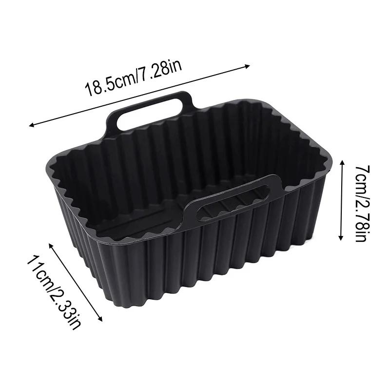 2PCS Silicone Air Fryer Liner Heat Resistant Baking Tray for Oven Microwave Rectangular Non-stick Baking Pan Kitchen Accessories