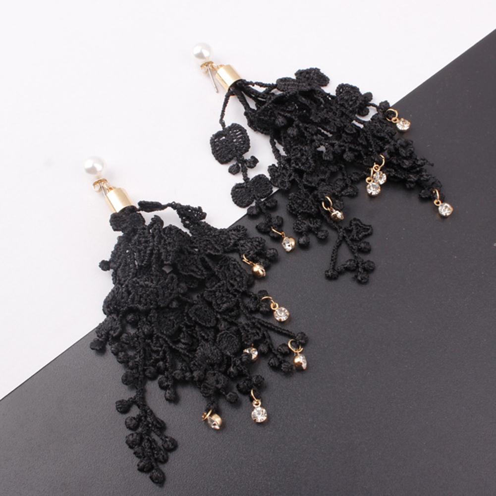 Длинные серьги Bluelans, свадебные серьги с кисточками и кружевом, подарок, висячие серьги-гвоздики для новобрачных