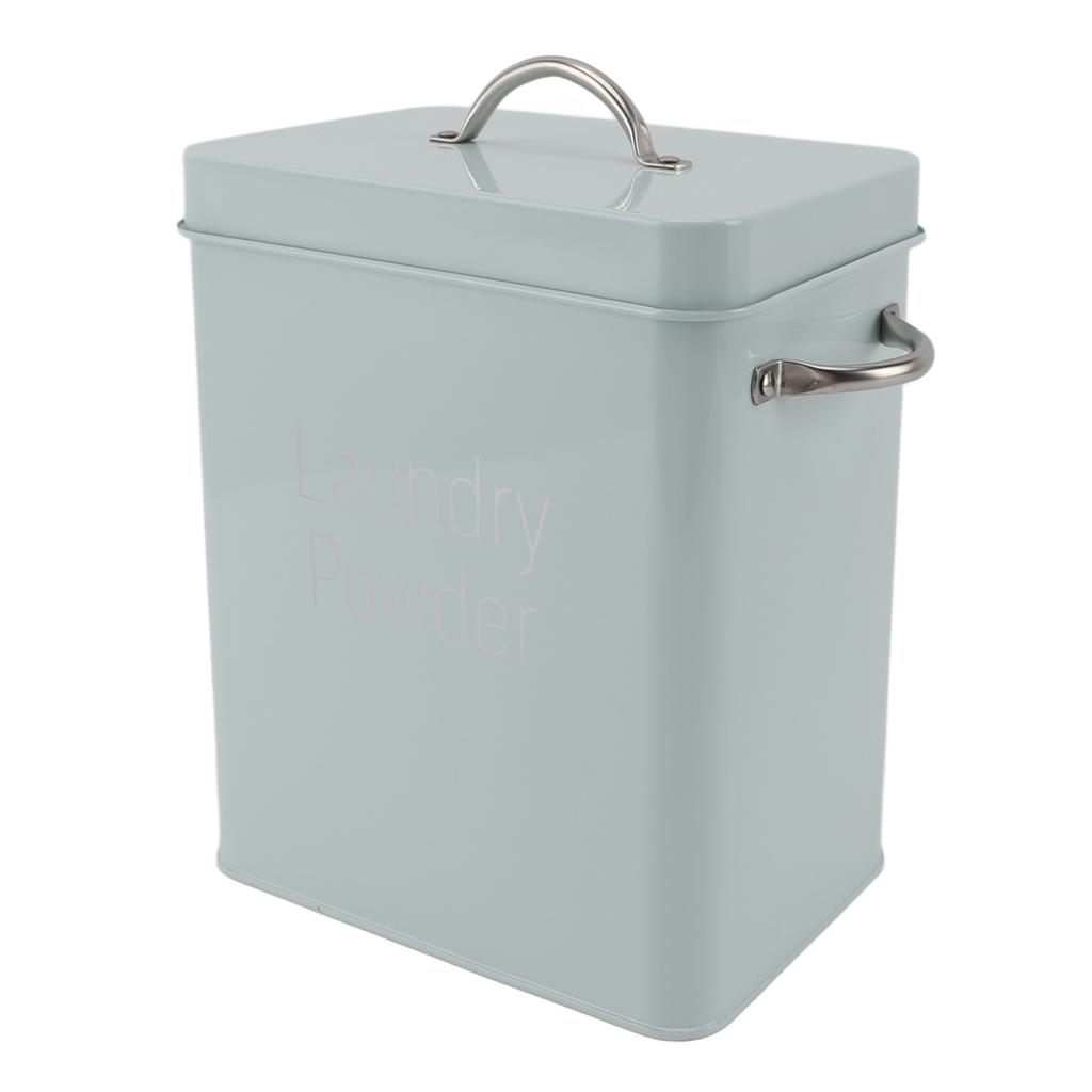 Металлический контейнер для прачечной с двойными боковыми ручками и крышкой-ложкой, контейнер для стирального порошка в стиле фермерского дома для стирки