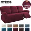 Velvet Fabric Recliner Chair Cover Lazy Boy Recliner Velvet Chair Cover Elastic 1/2/3/4 Seat Recliner Sofa Cover for Living Room