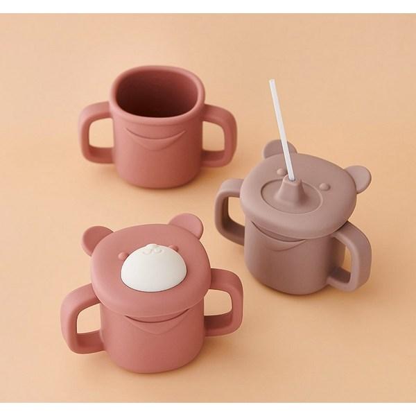 Fergie Baby Bear Соломенная чашка 220мл, 1 шт, сухая роза