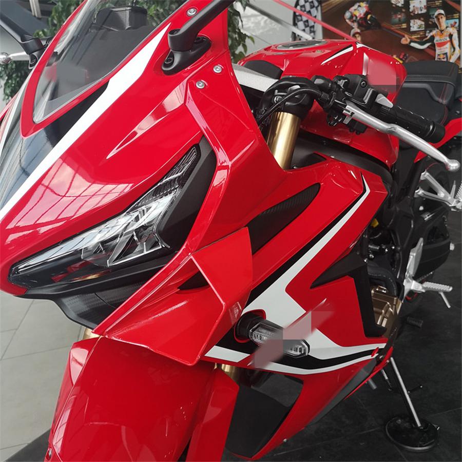 2X Motorcycle Front Fairing Winglets Side Wing Cover Red For 19-21 Honda CBR650R